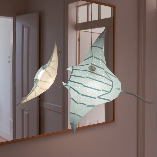 Manta Ray DIY Pendant Paperlamp Kit - Ceiling Hardwired Version