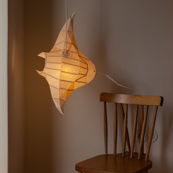 Manta Ray DIY Pendant Paperlamp Kit - Ceiling Hardwired Version