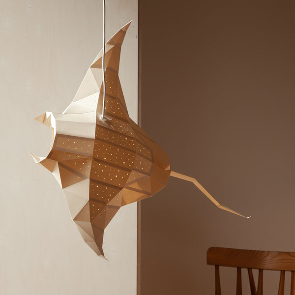 Manta Ray DIY Pendant Paperlamp Kit - Ceiling Hardwired Version
