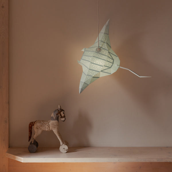 Manta Ray DIY Pendant Paperlamp Kit - Ceiling Hardwired Version